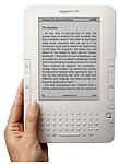 A white Kindle e-reader